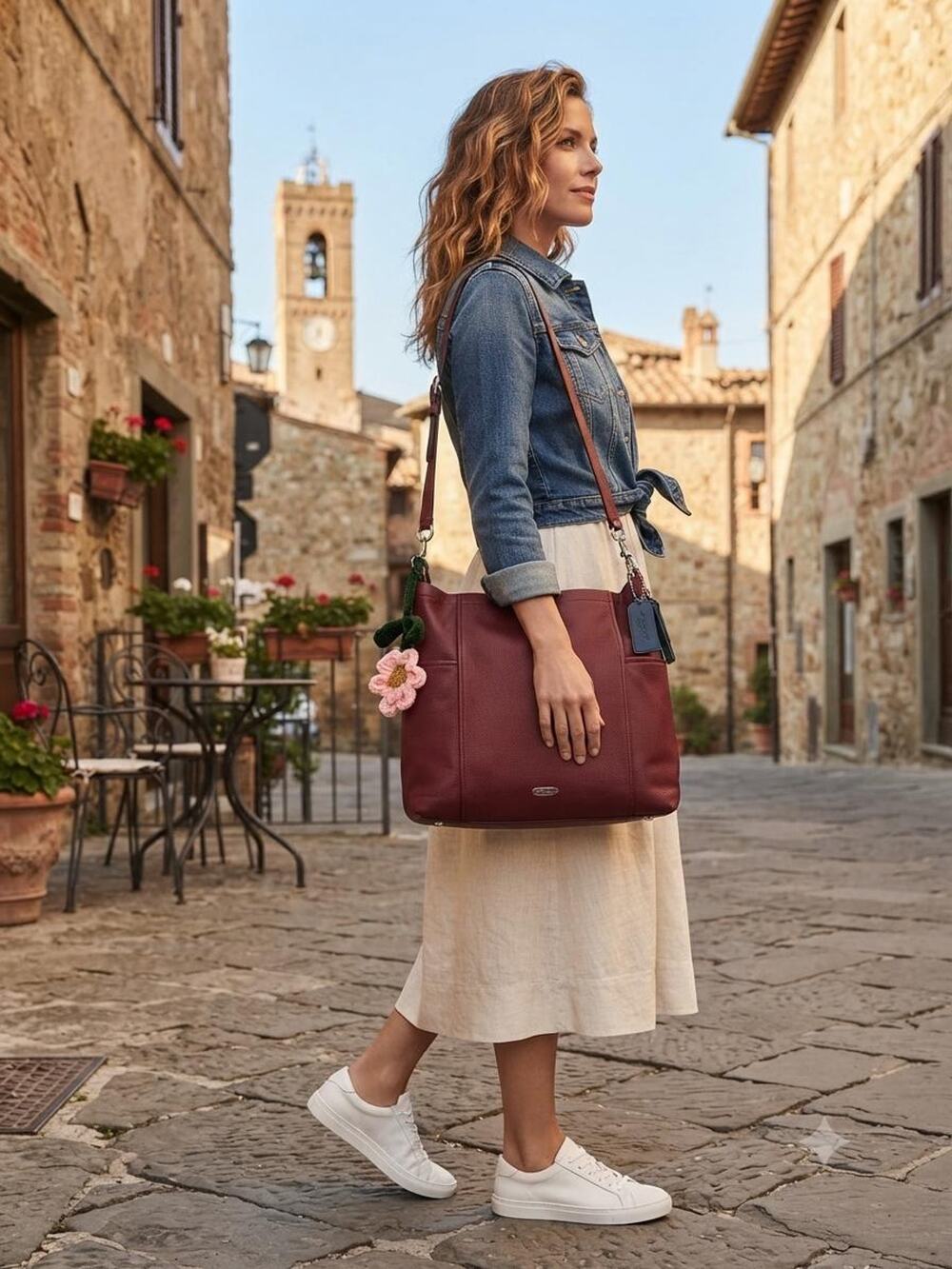 Coach Park burgundy pebble leather hobo shoulder bag F31323